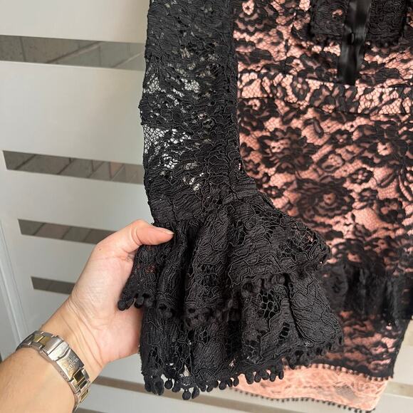 NWT Alexis Beverly Lace Panel Midi Dress in Black Size XS - Picture 5 of 8